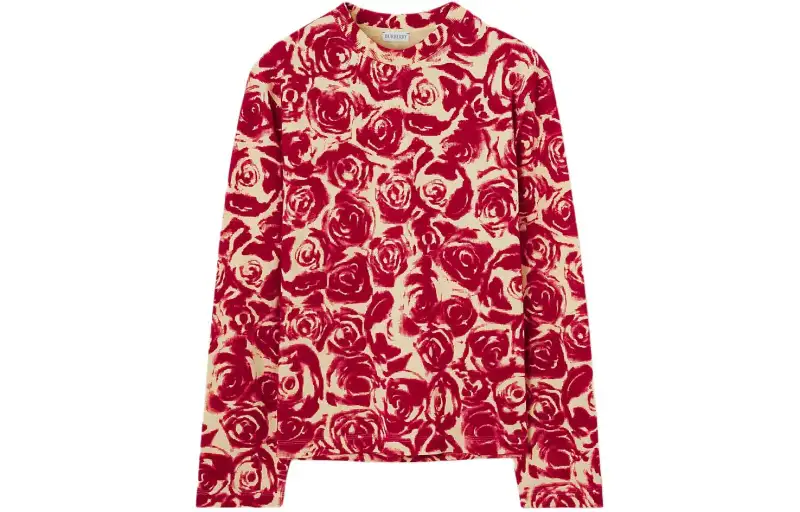 Burberry Knitwear Women's Red Crew Neck Moderate Other