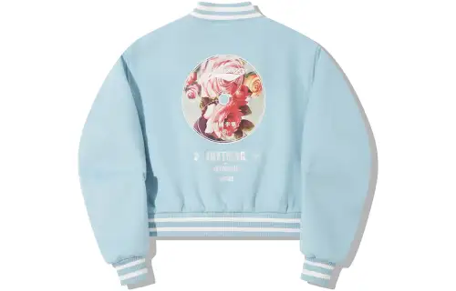 Li Ning X PLEASURES Jackets Women's Forget Me Not Blue Baseball Collar Moderate Other
