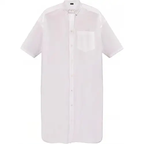 Balenciaga Collared Short-Sleeve Shirt Dress