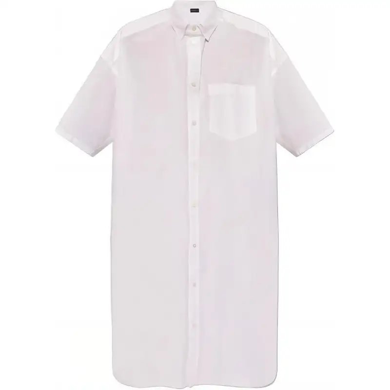 Balenciaga Collared Short-Sleeve Shirt Dress