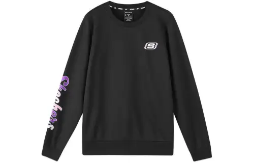 Skechers Colorful Fleece Lined Thermal Crew Neck Comfortable Sports Sweatshirt Women's Carbon Black