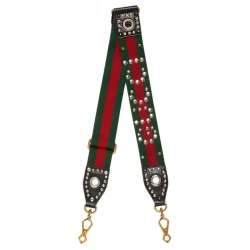 GUCCI Canvas With Leather Bag Straps Women's Green/Red