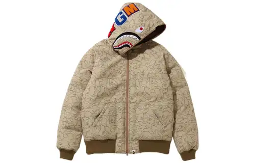 A BATHING APE Camouflage Hooded Loose Fit Thickened Regular Edition Down Jacket Women's