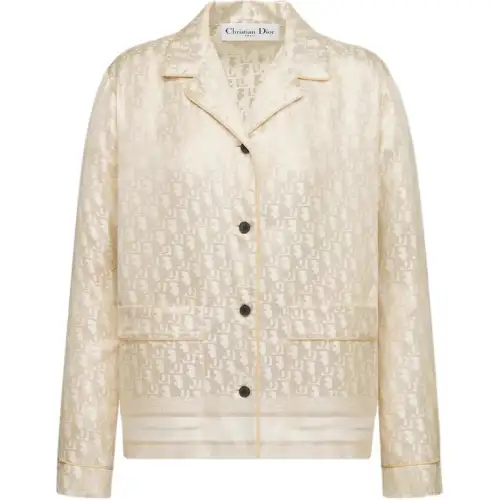 DIOR Shirts Women's Gold Cuban Collar Moderate