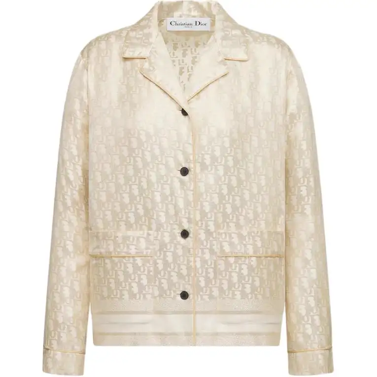DIOR Shirts Women's Gold Cuban Collar Moderate