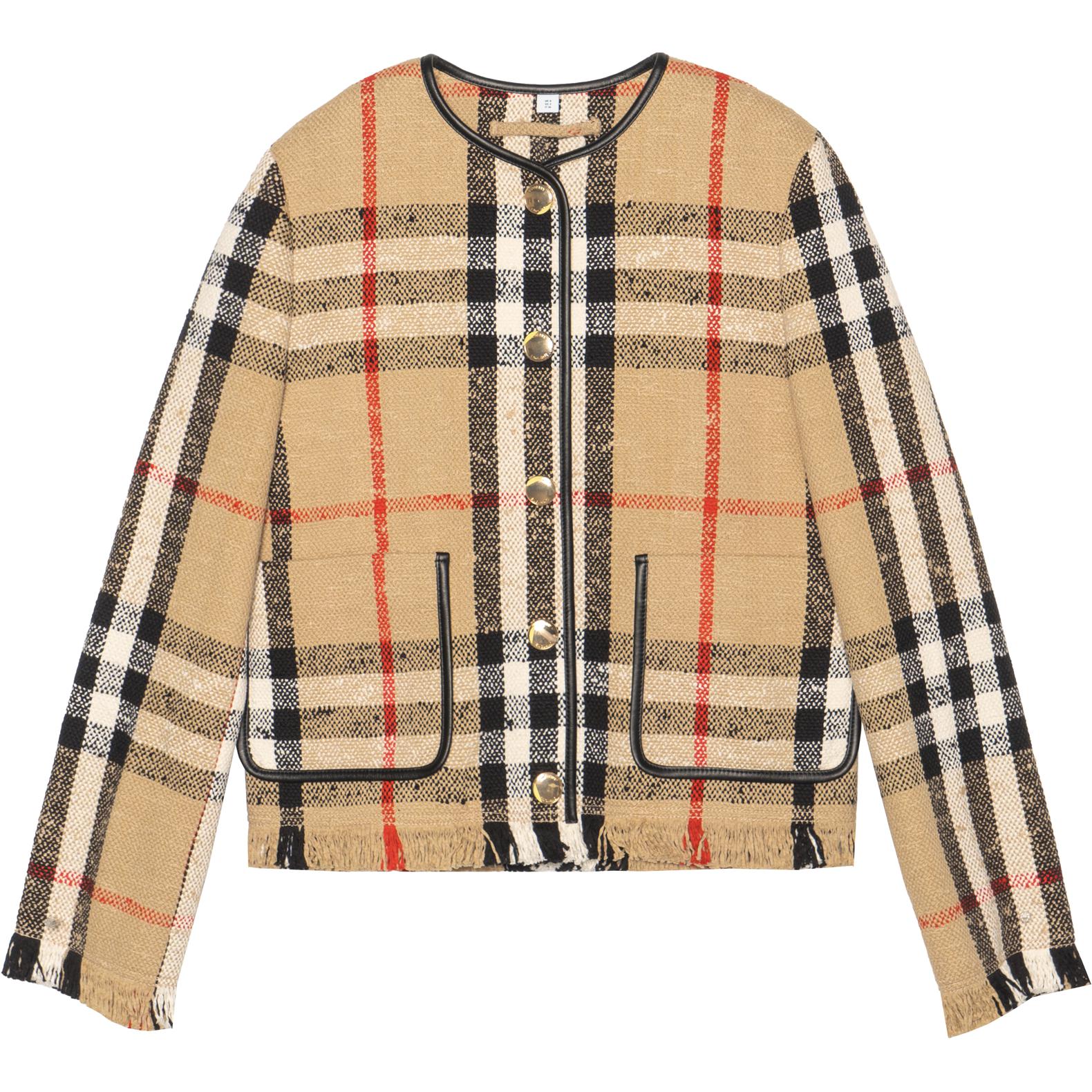 Женская куртка Burberry Checked Jacket (коричневая)