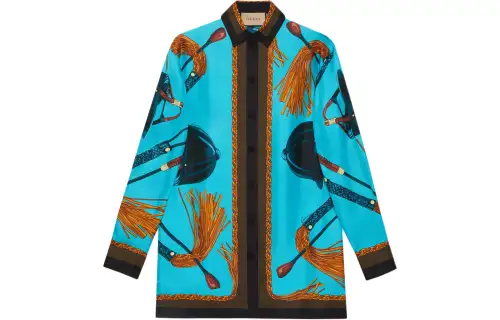GUCCI Equestrian Printed Twill Shirt