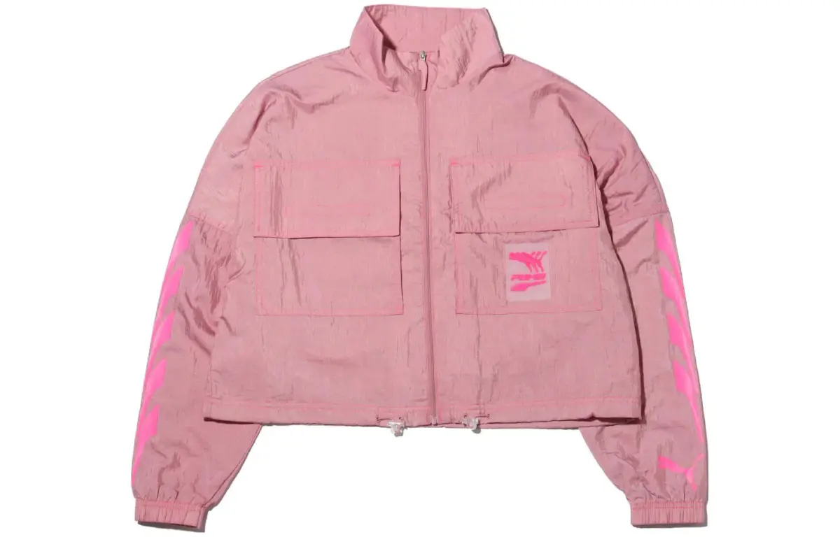 PUMA Jackets Women's Pink Stand Collar Moderate