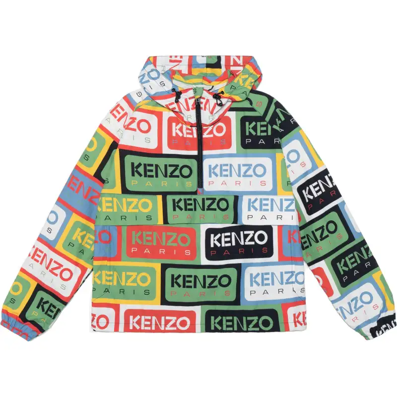 KENZO Logo Printed Zipped Hooded Jacket