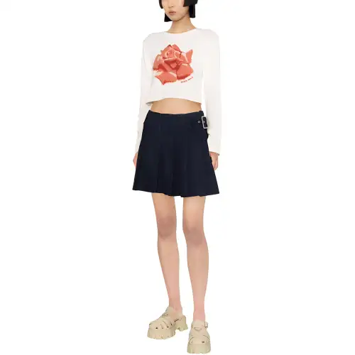 KENZO Rose Intarsia-Knit Cropped Jumper
