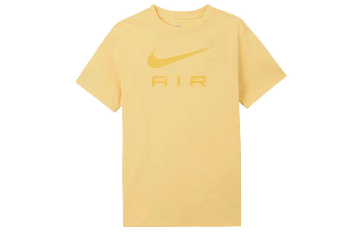 Nike Air Women's Logo Letter Print Crewneck T-Shirt Yellow