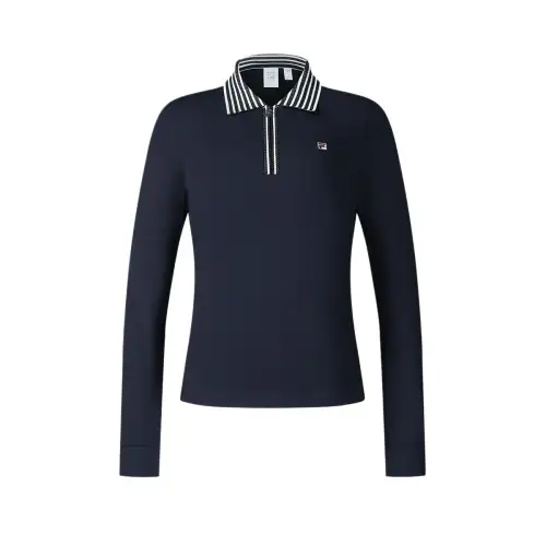 FILA Polo Shirts Women's Blue Polo Collar Moderate