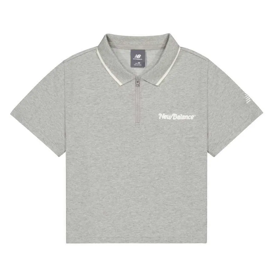 New Balance Polo Shirt Women's Medium Gray