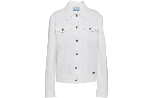 PRADA Jackets Women's White Lapel Moderate