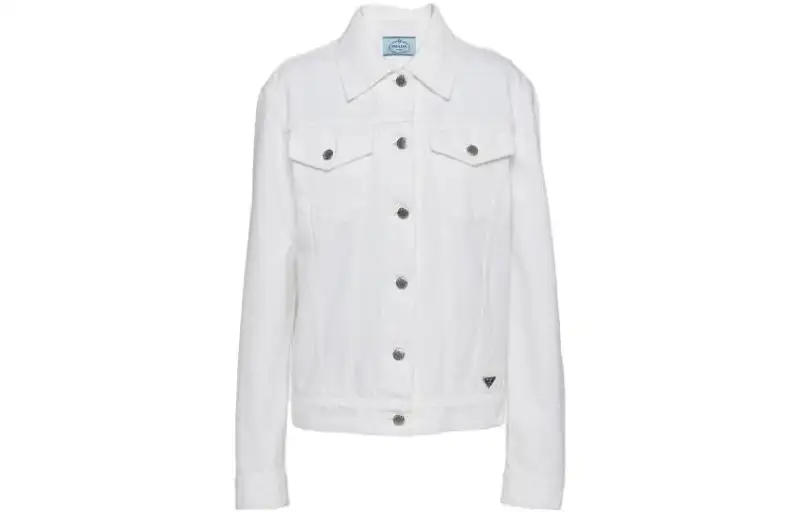 PRADA Jackets Women's White Lapel Moderate