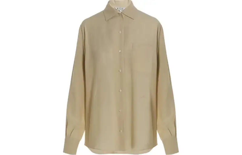 Loro Piana Shirts Women's Ecru Pointed Collar Moderate Other
