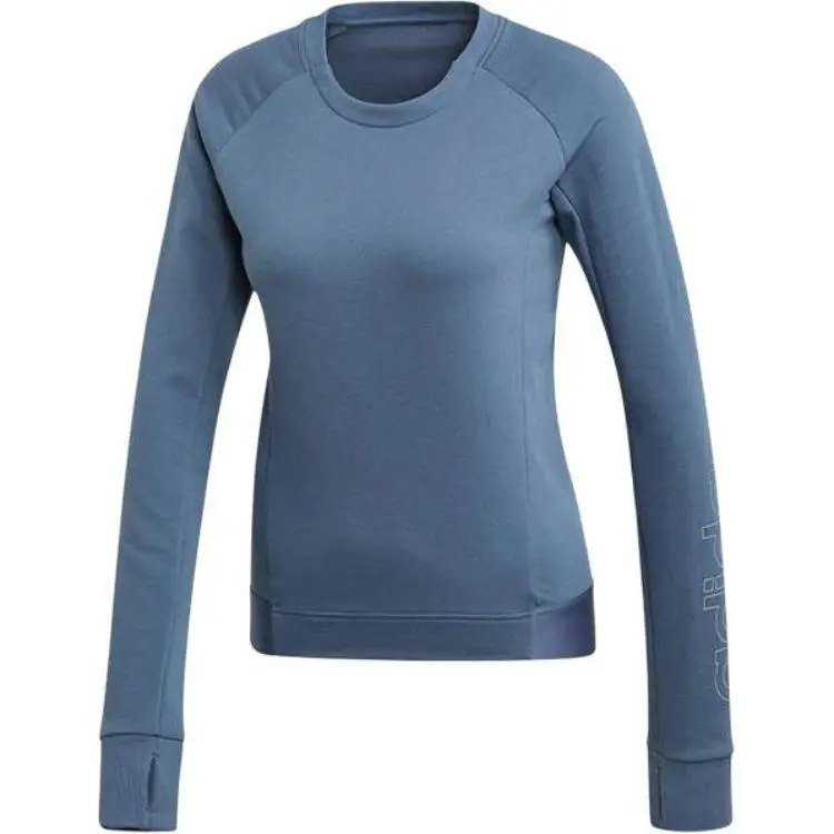 Adidas Sweatshirts Women's Blue Crew Neck Moderate