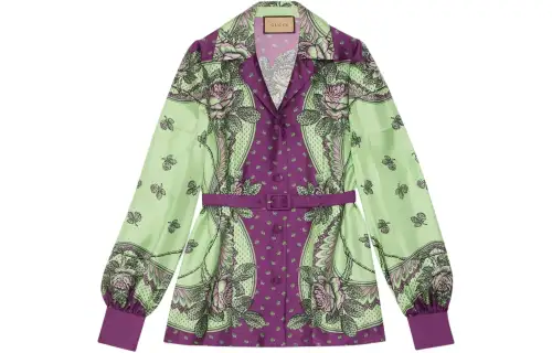 GUCCI Paisley Print Silk Shirt Women's Multicolor