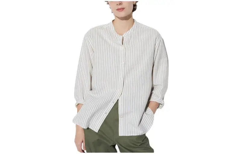 UNIQLO Shirts Women's Ivory Stand Collar Moderate Other
