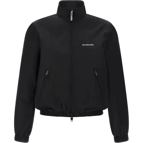 Balenciaga Logo Embroidered Zip Up Jacket