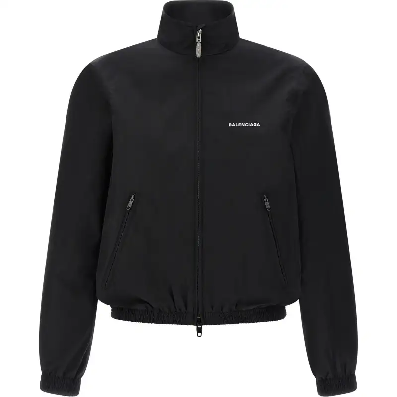 Balenciaga Logo Embroidered Zip Up Jacket