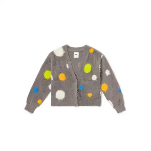 Vans Knitwear Women's Coffee V Neck Moderate Cardigan