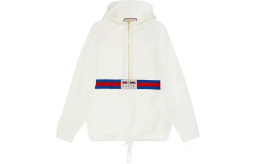 GUCCI Logo Patch Quater Zip Jumper