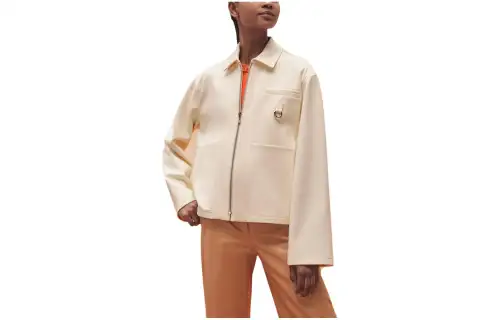 HERMES Jackets Women's Ecru Lapel Moderate Other
