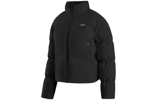Skechers Colorful Down Jackets Women's Carbon Black/0018 Stand Collar Moderate Puffer Jacket