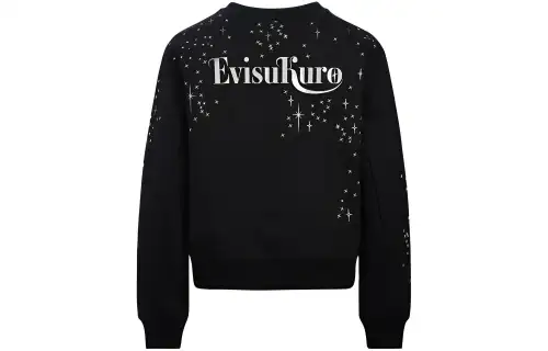 EVISU Sweatshirts Women's Black Crew Neck Moderate Regular