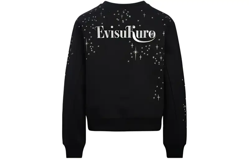 EVISU Sweatshirts Women's Black Crew Neck Moderate Regular