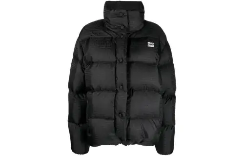 MIU MIU Logo print Quilted Jacket