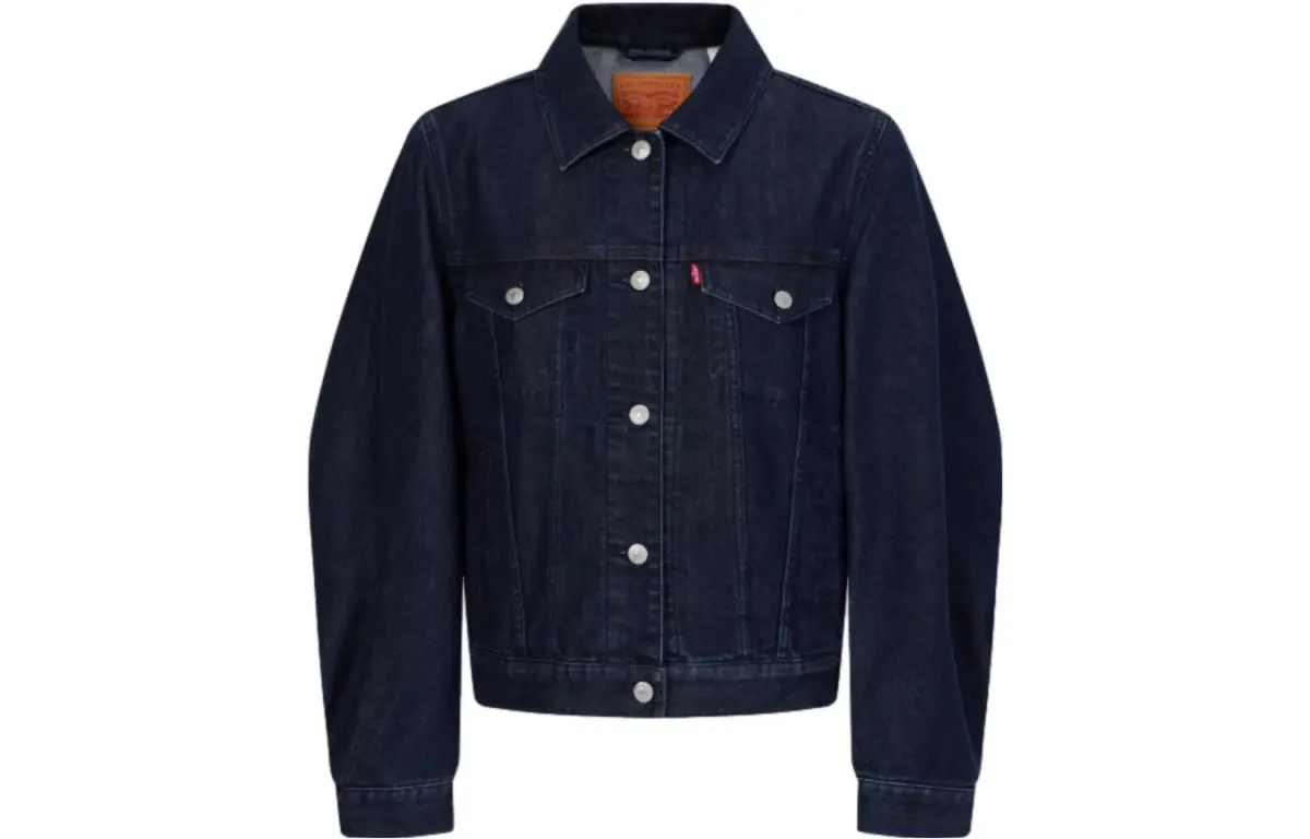 Levi's Jackets Women's Blue Lapel Moderate Straight Fit
