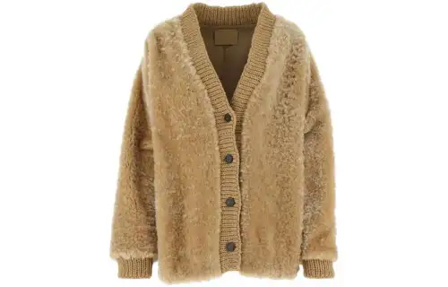 Prada wool-blend shearling cardigan