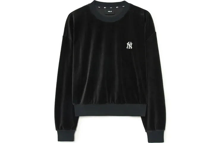 MLB New York Yankees Sweatshirts Women's Black Crew Neck Moderate