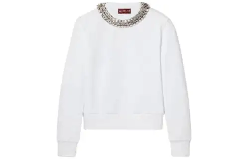 GUCCI Sweatshirts Women's White Crew Neck Moderate Regular