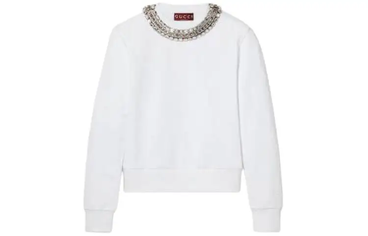 GUCCI Sweatshirts Women's White Crew Neck Moderate Regular