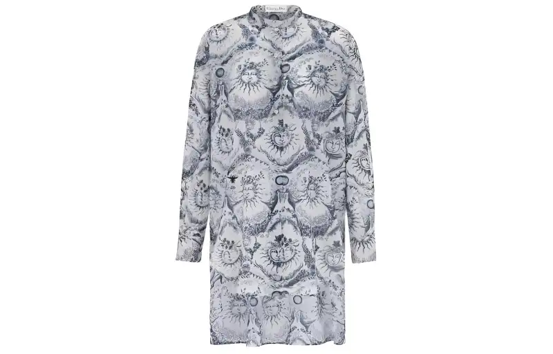 DIOR Shirts Women's White Blue Stand Collar Moderate Other