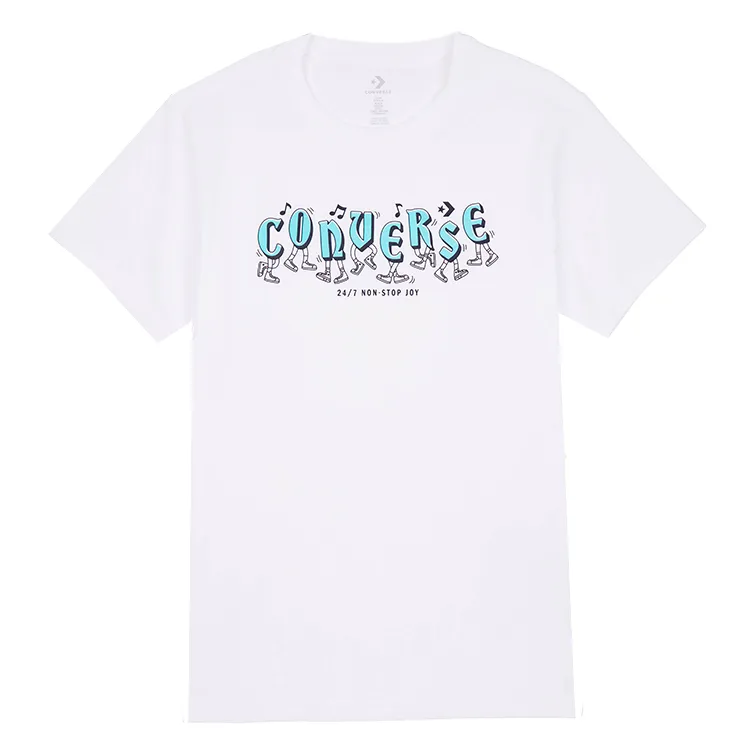 Converse T-Shirts Women's White Crew Neck Moderate Other