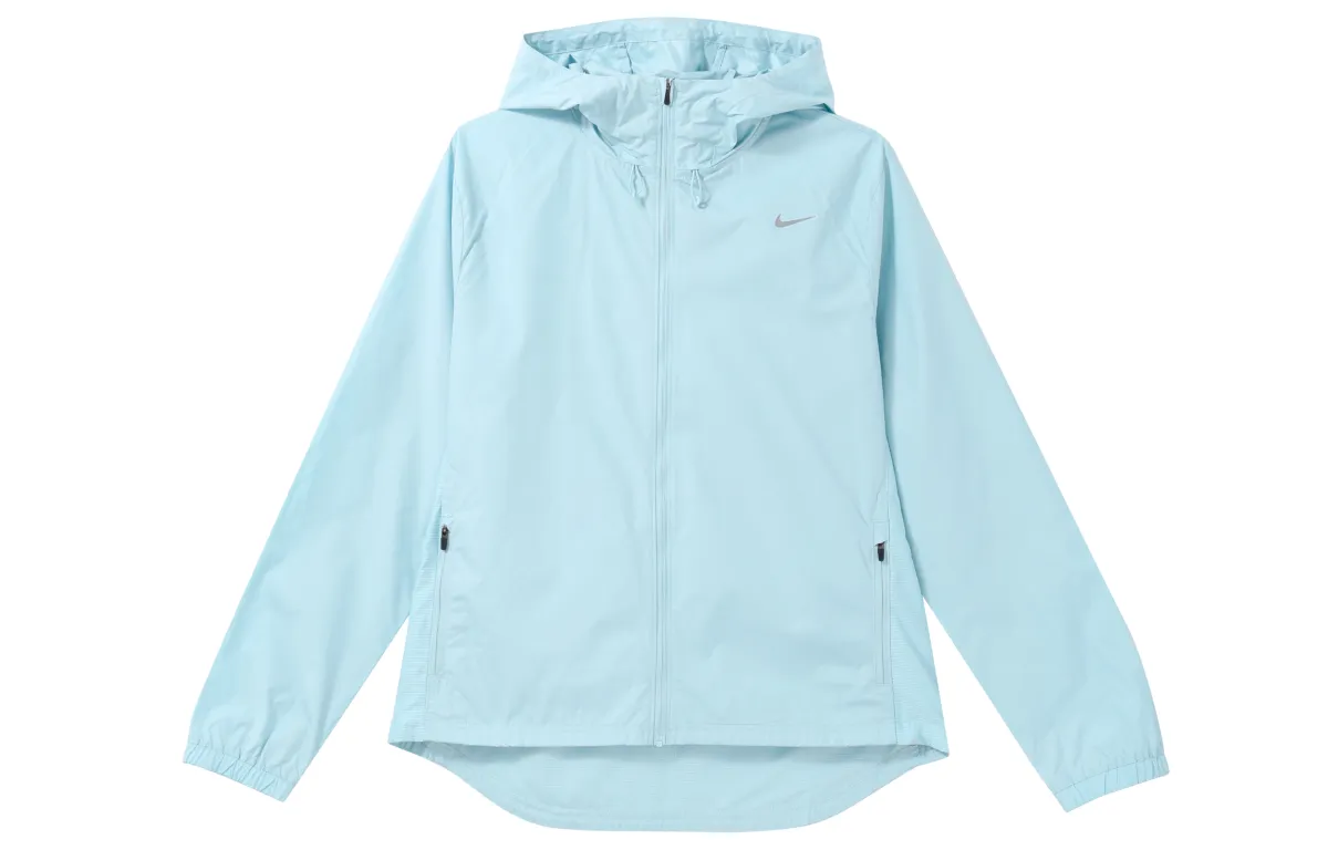 Nike Essential Women's Sports Training Windproof Woven Hooded Jacket Blue