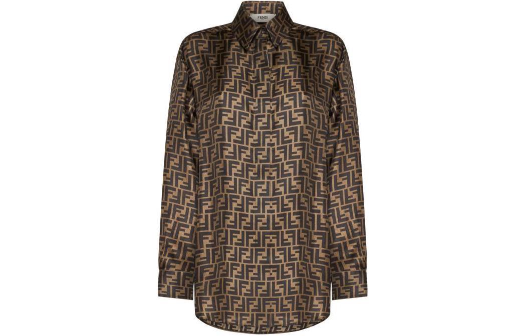 Женская рубашка Fendi (коричневая)
