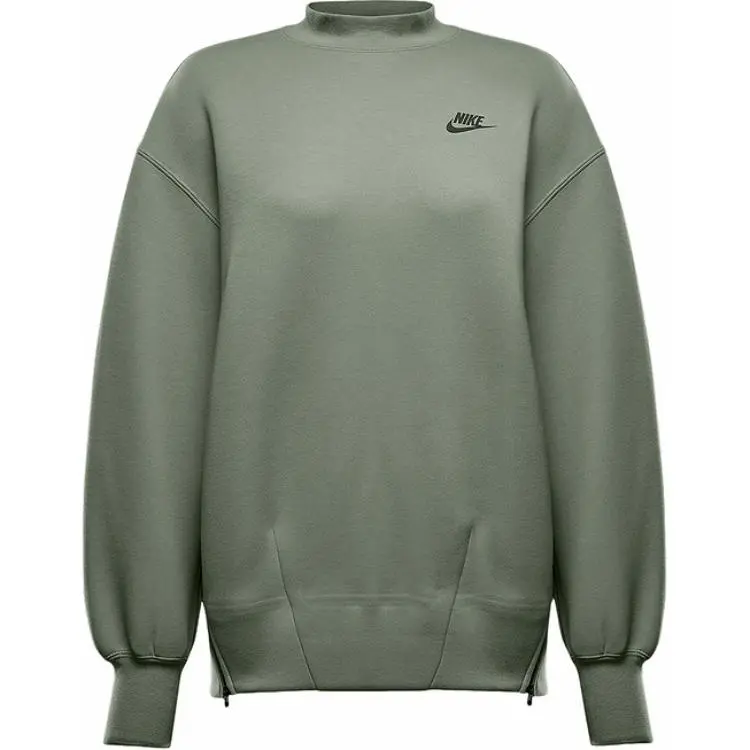 Nike Sweatshirts Women's Green Stand Collar Moderate
