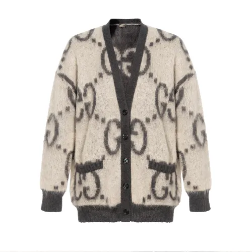 GUCCI Reversible Gg Cardigan Salmon Pink/Pastel Green