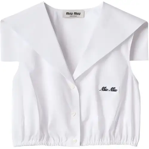 MIU MIU Short white shirt sleevless, with your logo imprint, print