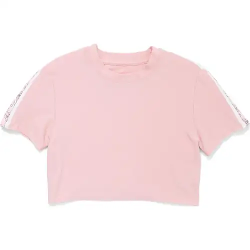 Converse T Shirts Women's Pink Crew Neck Moderate