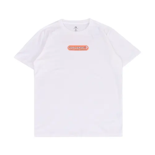 Converse T Shirts Women's White Crew Neck Moderate Straight Fit