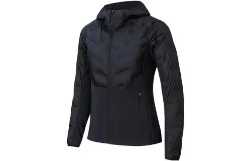 ANTA Running Collection Jackets Women's Black Hooded Thickened Other