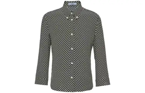 PRADA Shirts Women's Black Pointed Collar Moderate Shirt