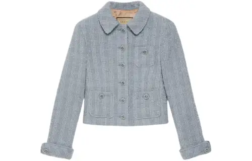GUCCI Tweed Button-Up Blazer