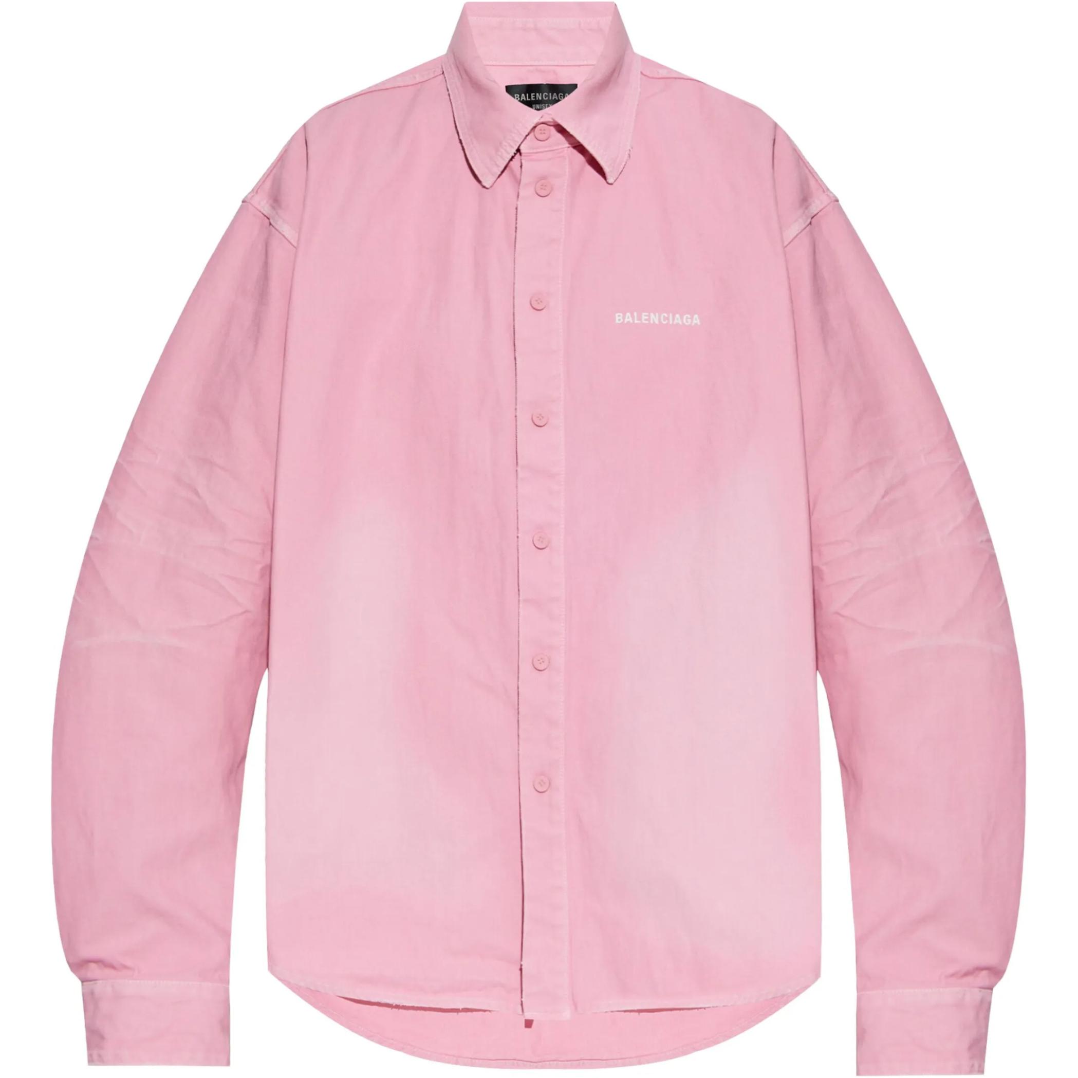 Женская рубашка Balenciaga SS25 Logo (розовый)